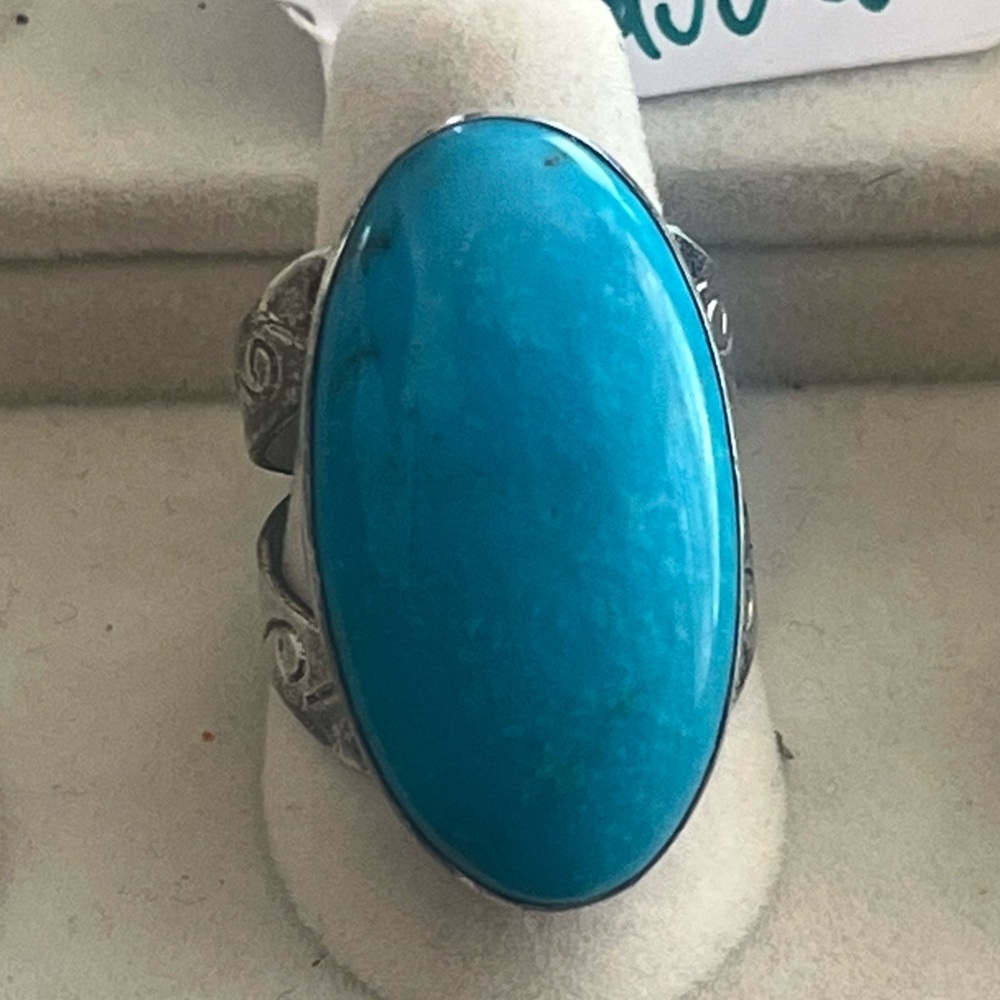 Turquoise 925 Silver Statement Ring By Jay King D… - image 1